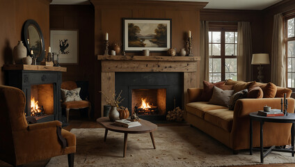 Autumn Glow: A Cozy Living Room Escape