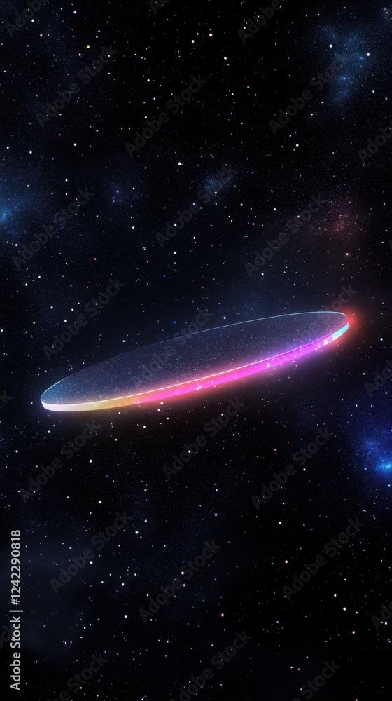 Wall mural ethereal space scene with colorful alien object in the universe