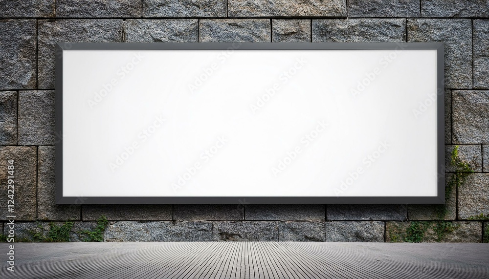 Poster empty frame on wall. white blank screen billboard in the for new product or presentation with empty 
