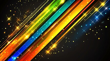 Obraz premium Abstract Colorful Diagonal Stripes With Glowing Lights