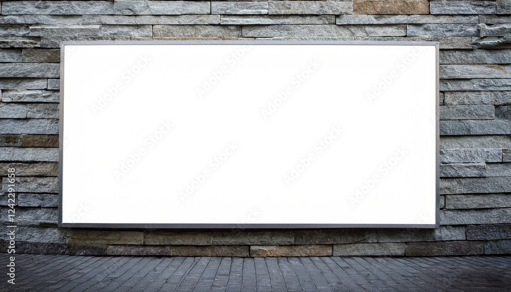 Aufkleber empty frame on wall. white blank screen billboard in the for new product or presentation with empty 