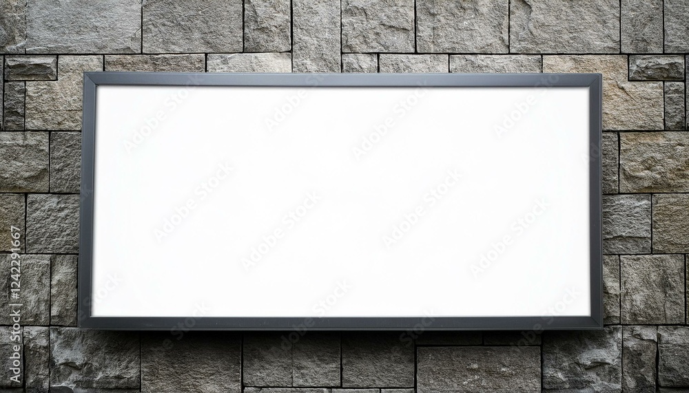 Poster empty frame on wall. white blank screen billboard in the for new product or presentation with empty 