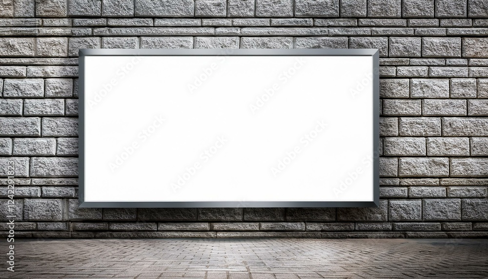 Aufkleber empty frame on wall. white blank screen billboard in the for new product or presentation with empty 