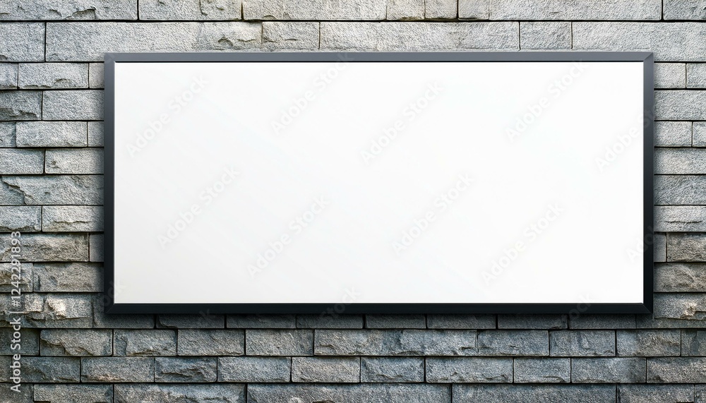 Aufkleber empty frame on wall. white blank screen billboard in the for new product or presentation with empty 