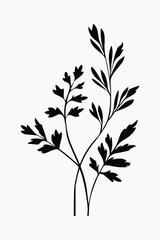 Fototapeta premium Minimalist botanical silhouette art vector