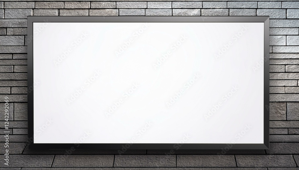 Poster empty frame on wall. white blank screen billboard in the for new product or presentation with empty 