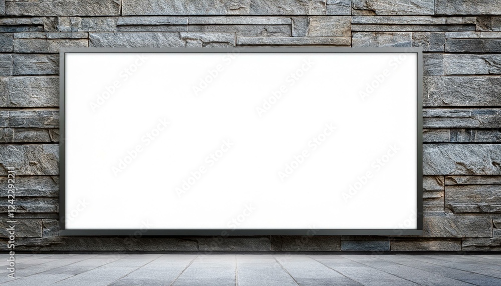 Aufkleber empty frame on wall. white blank screen billboard in the for new product or presentation with empty 