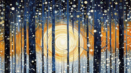 Fototapeta premium a snowy winter night