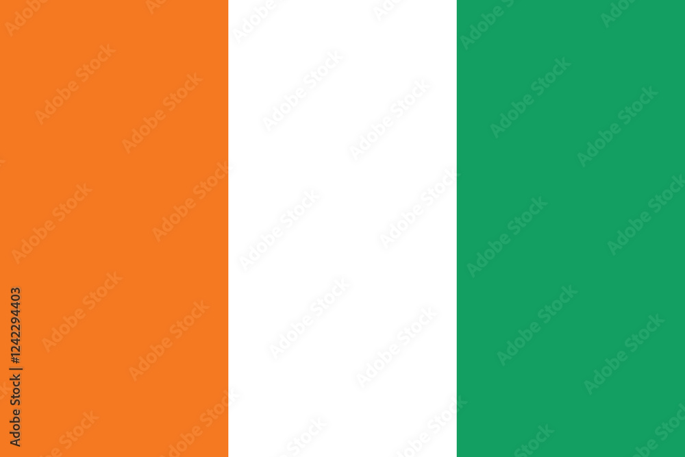 Poster flag of cote d 'ivoire. flag icon. standard color. standard size. a rectangular flag. computer illus