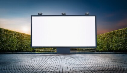 Obraz premium billboard on the road. Blank billboard on the street. White blank screen billboard in the for new product or presentation with empty space.