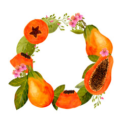 A Beautiful Vibrant Papaya Wreath Made with Floral Accents for Creative Design Ideas