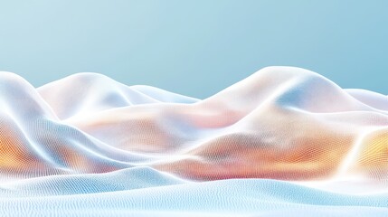 Abstract pastel landscape with soft, flowing hills and subtle color gradients.