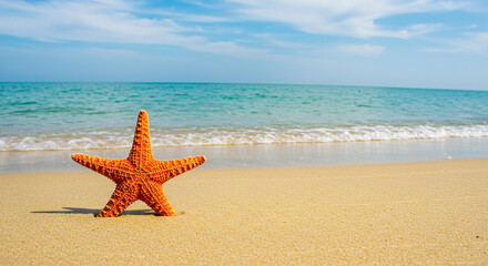 Starfish Resting on the Sand of a Pristine Beach