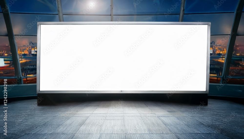 Poster white blank screen billboard in the for new product or presentation with empty space .
