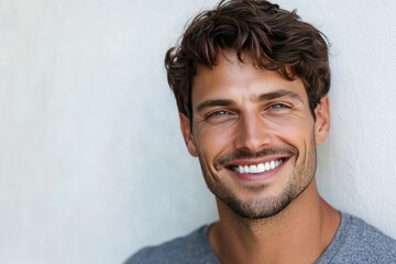 Obraz premium Handsome Man Smiling with Healthy White Teeth