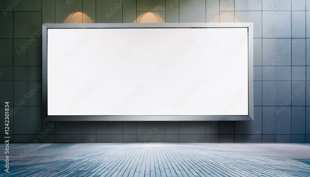 Poster white blank screen billboard in the for new product or presentation with empty space .