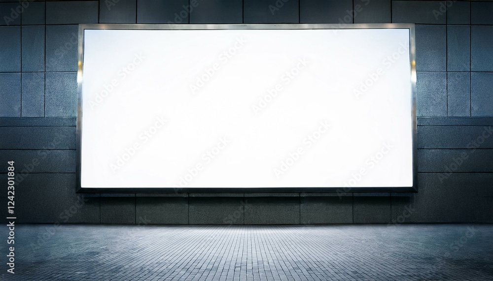 Poster white blank screen billboard in the for new product or presentation with empty space .