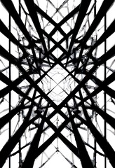 Abstract Black And White Geometric Structure Design