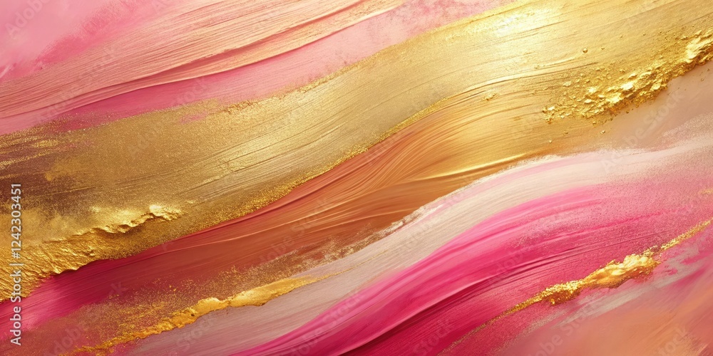 Poster soft pink and gold gradient abstract brushstroke textures for elegant backgrounds and design element