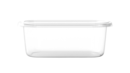 Transparent plastic food tray isolated on transparent background