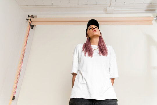 Androgyne Woman At Studio