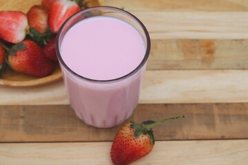 Strawberry milk and fruit healthy