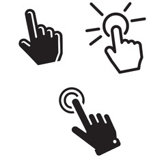 Hand Cursor Icons Touch Click Pointer Graphic Design