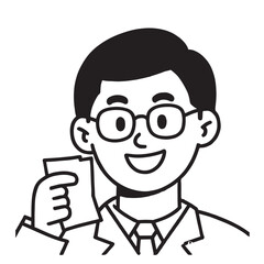 Smiling Doctor Holding Paper Illustration