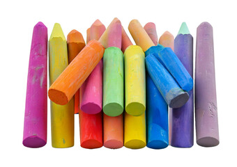 Colorful Chalk Sticks 3D isolated on transparent or white background