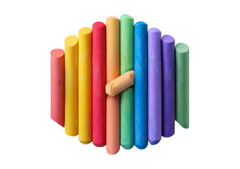 Colorful Chalk Sticks 3D isolated on transparent or white background