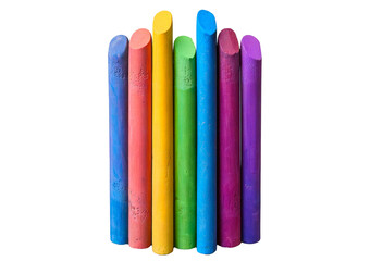 Colorful Chalk Sticks 3D isolated on transparent or white background
