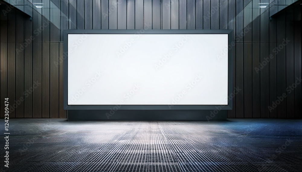 Poster white blank screen billboard in the for new product or presentation with empty space .