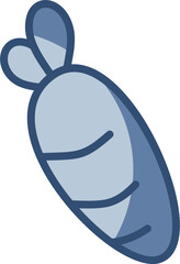 carrot icon, transparent background. replaceable blue color design