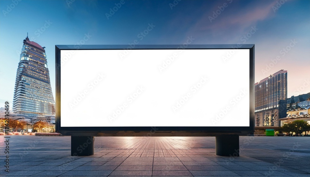 Poster white blank screen billboard in the for new product or presentation with empty space .