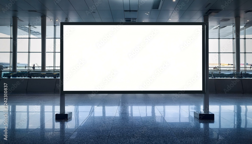 Poster white blank screen billboard in the for new product or presentation with empty space .