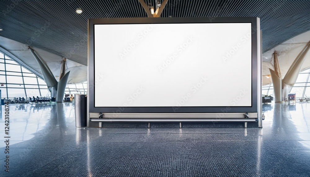 Poster white blank screen billboard in the for new product or presentation with empty space .