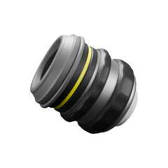 a 3d render of camera lens isolated on white