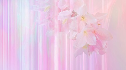 Retro Futuristic 80s Collage: Pastel Gradient with Glitch Lines and Cosmic Fractal Orchard Illusions