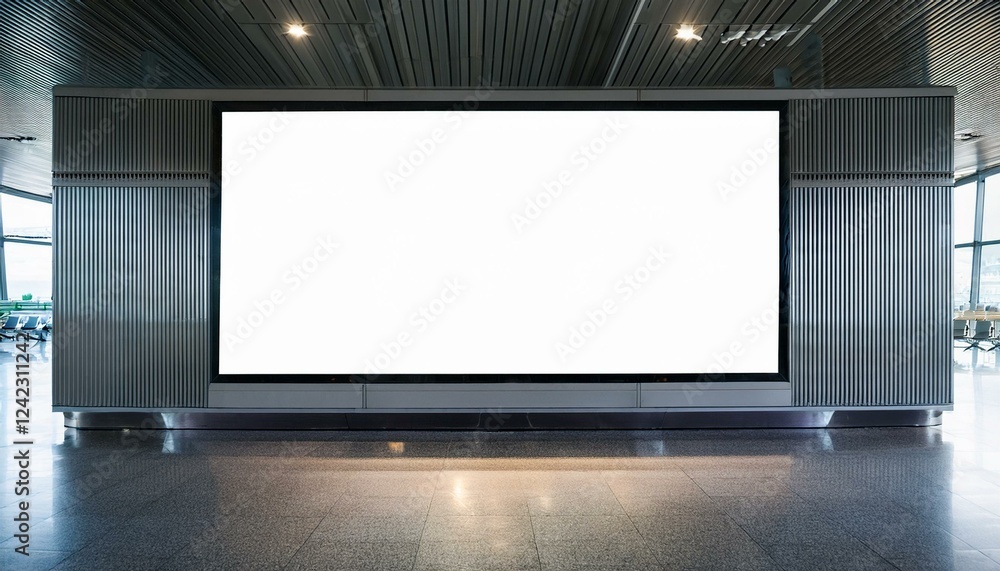 Poster white blank screen billboard in the for new product or presentation with empty space .