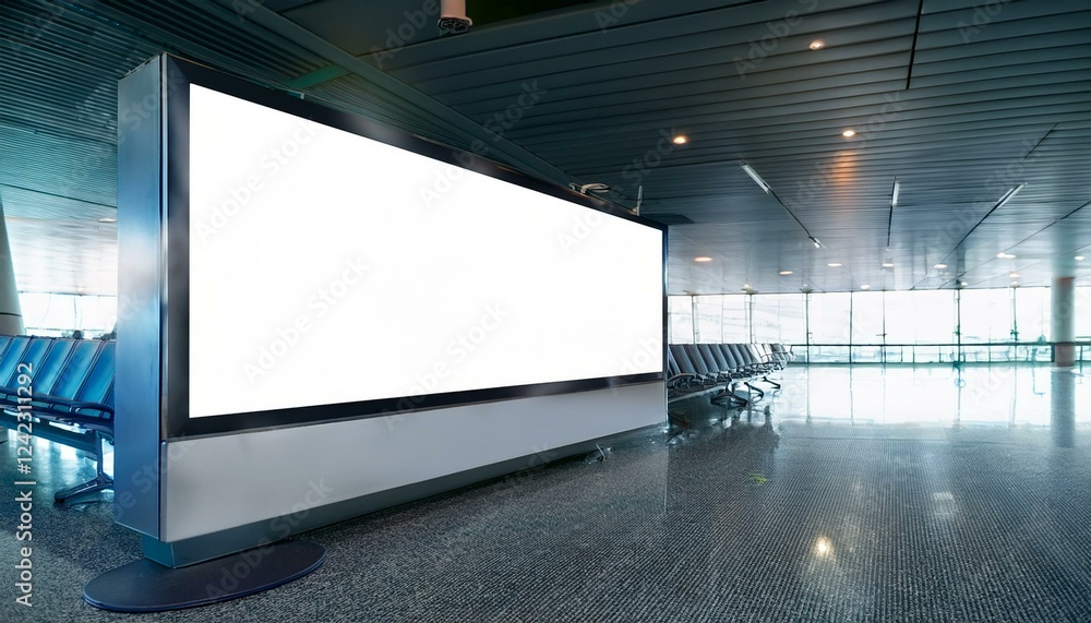 Poster white blank screen billboard in the for new product or presentation with empty space .