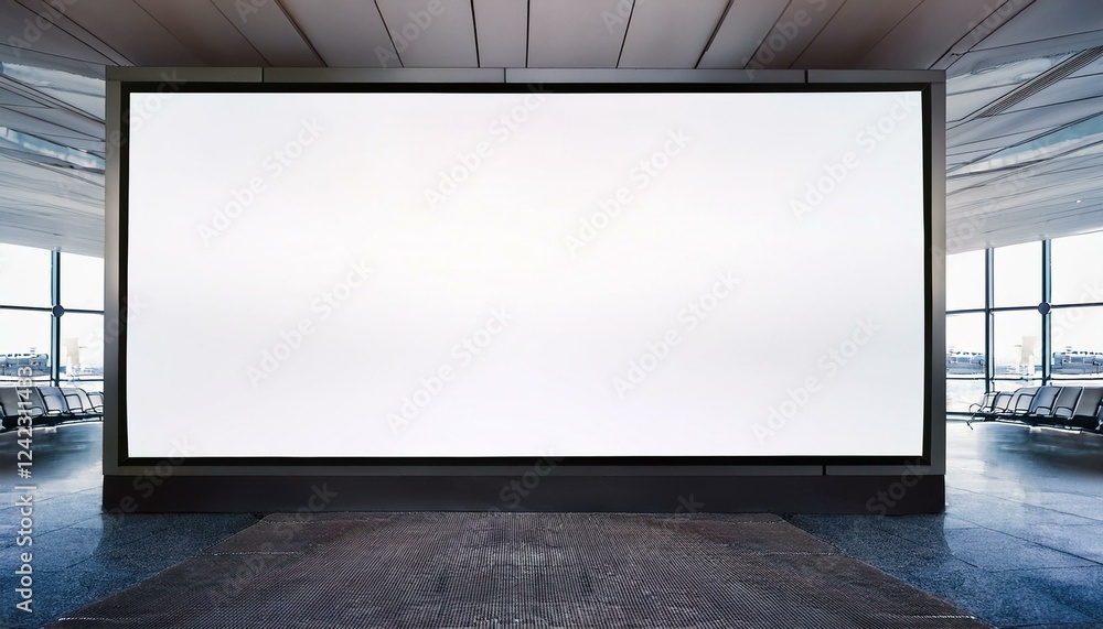 Poster white blank screen billboard in the for new product or presentation with empty space .