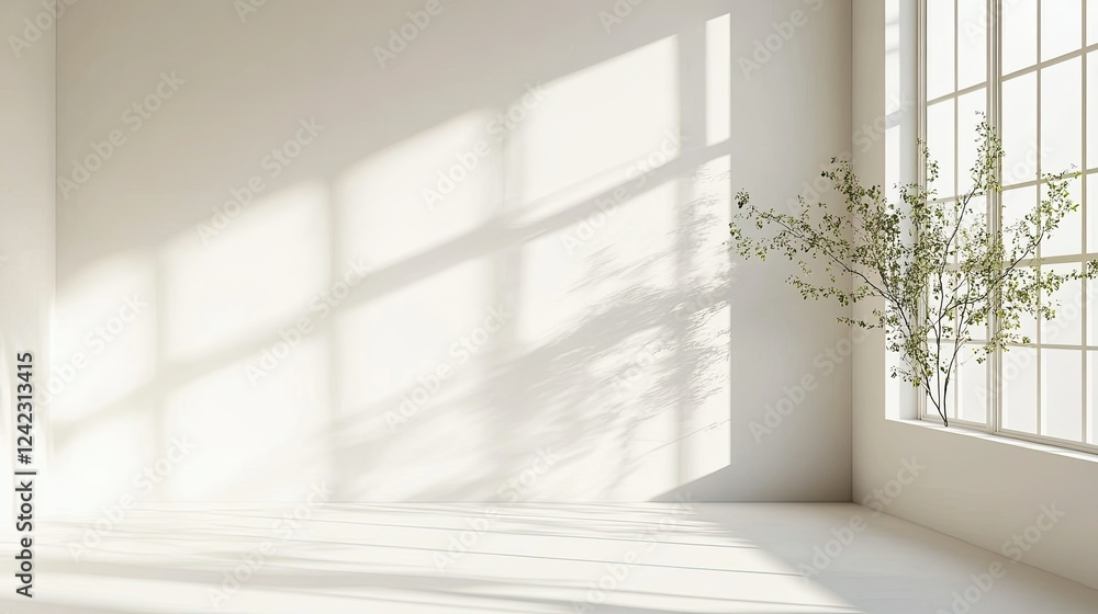 Poster a clean white background with a soft shadow and ample space for text in the center.