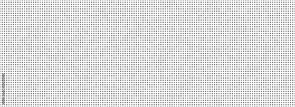 Poster Seamless uneven dotted repeated texture. Black and white random polka dot pattern. Repeated endless backdrop. All over halftone wallpaper. Regular grid background. Vector textile or fabric swatch