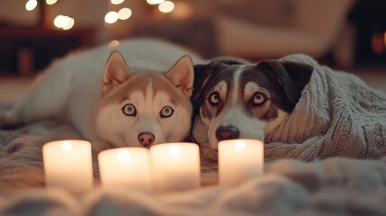 Power outages during a pet adoption event. Featuring animals being showcased with portable lights