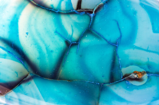 Blue Dragon Veins Agate Macro  