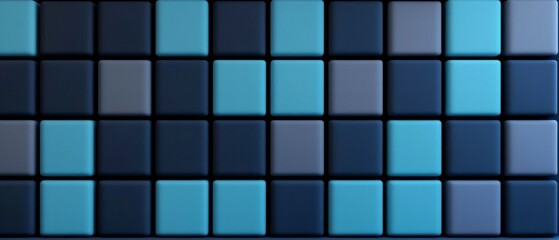 Abstract 3D Cubes  Blue Turquoise Blocks  Geometric Background Texture