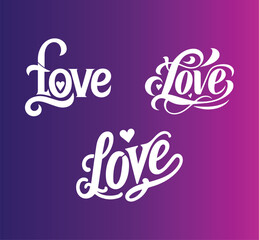 Love words mark logo