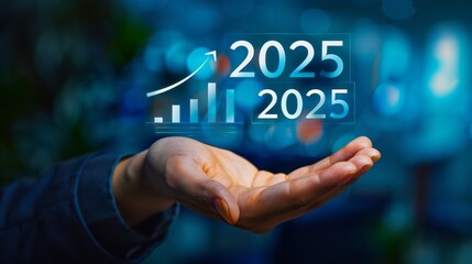 New Year concept. Happy 2025. New Year's Day greeting card. New Year's Eve. New year celebration. "2025 Goals" text. New year's resolution. New year celebration. Business on 2025