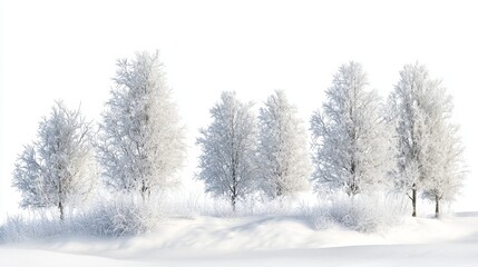 Obraz premium Serene Winter Wonderland with Snow-Covered Trees and Bright White Landscape