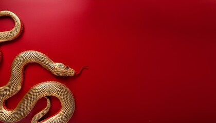 Obraz premium luxury red and gold chinese snake new year background with copy space for text, snake year